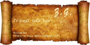 Zrinyi Gábor névjegykártya
